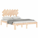 Bed Frame without Mattress Double Solid Wood Pine 3193701