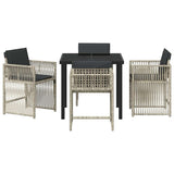 Garden Dining Set 5 pcs Light Grey Powder-Coated Steel 3380665