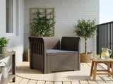 1-Seater Armchair with Cushion Rattan Look PP Light Grey 8011867