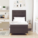 Box Spring Bed with Headboard Dark brown 100 x 200 cm Fabric 3339598
