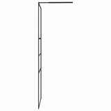 Walk-in Shower Wall Black 80 x 195 x 0.5 cm Glass and Aluminium 42025247