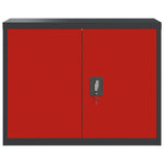 ZNTS File Cabinet Anthracite and Red 90x40x70 cm Steel 339725