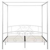 Canopy Bed Frame without Mattress White Metal 200x200 cm 284432