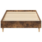 Bed Frame No Mattress Smoked Oak 90x200 cm Engineered Wood 861052