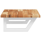 Basin Shelf Wall Mounted Steel and Solid Wood Acacia 3302718