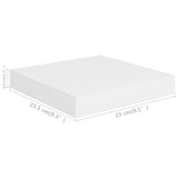 Floating Wall Shelves 4 pcs White 23x23.5x3.8 cm MDF 323804