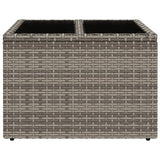Garden Table with Glass Top Grey 55x55x37 cm Poly Rattan 366120