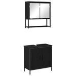 Bathroom Furniture Set with Storage 2 pcs Black 60 x 30 x 60 cm 3334324