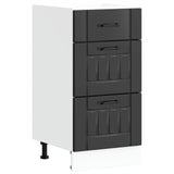 ZNTS Kitchen Base Cabinet Lucca Black Engineered Wood 854231