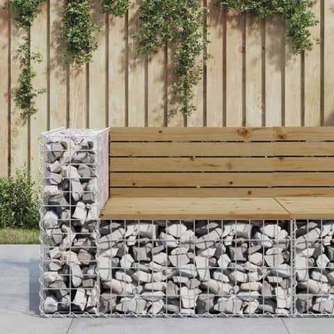 Garden Bench Gabion Design 92x71x65.5 cm Impregnated Wood Pine 834382