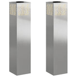 Solar LED Pathway Light 2 pcs Silver Stainless Steel 879734