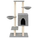 Cat Tree with Sisal Scratching Posts Light Grey 117 cm 172119