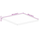 Table Top 60x60x2.5 cm Square Solid Wood Acacia 370924