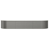 Garden Raised Bed Galvanised Steel 224x80x36 cm Grey 318919