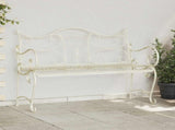 Garden Bench 2-Seater 114 x 56.5 x 90 cm Steel Antique White 42029540