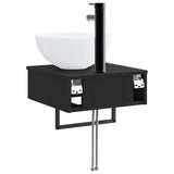 Wall-Mounted Wash Basin Black 40 x 41 x 40.5 cm Engineered Wood 890179