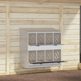 Chicken Nesting Box with 8 Compartments Galvanized Silver Metal 864350