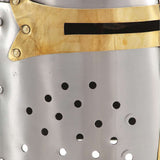 Medieval Crusader Knight Helmet Replica LARP Silver Steel 286206