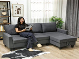 Three-Seater Storage Sofa Bed - Charcoal Grey T3398P424872