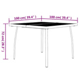Garden Table Anthracite 100x100x72 cm Steel Mesh 362732