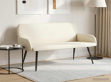 2 Seater Sofa with Metal Legs 2-Seater Cream Corduroy Fabric 42051045