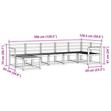 Outdoor Sofa Set 7 pcs White Solid Acacia Wood 3387933