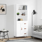 Highboard White 69.5x34x180 cm Engineered Wood 3189989