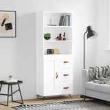 Highboard White 69.5x34x180 cm Engineered Wood 3189989