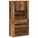 Highboard with Drawer Old wood 80 x 33 x 150 cm Engineered wood 3334343