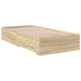 Bed Frame with Drawer Brown 90 x 190 cm Engineered Wood 3345122