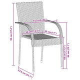 Dining Chair Set of 6 Brown PE Rattan, Powder-Coated Steel 310086