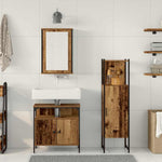 Bathroom Furniture Set with Door 3 pcs Brown 33 x 33 x 120.5 cm 3332560