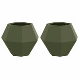 Planter 2 pcs Olive Green 50 x 50 x 40 cm Steel 884059