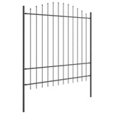 Garden Fence 8 pcs Grey 170 x 215 cm Powder-Coated Steel 3360134