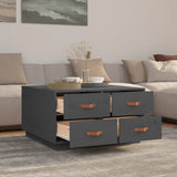 Coffee Table Grey 80x80x45 cm Solid Wood Pine 821519