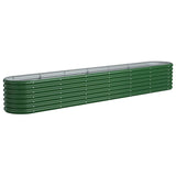 Garden Raised Bed Galvanised Steel 260x40x36 cm Green 318878