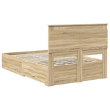 Bed Frame with Drawer Sonoma Oak 120 x 200 cm Engineered Wood 3410344