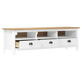 TV Cabinet Hill White 158x40x47 cm Solid Pine Wood 288930