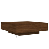 ZNTS Coffee Table with LED Lights Brown Oak 100x100x31 cm 836608