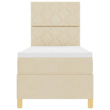 Box Spring Bed with Headboard Cream 80 x 200 cm Fabric 3339656
