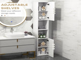 Freestanding Bathroom Cabinet, High Gloss Storage Cabinet with Doors and Adjustable Shelves, 30 30 T3398P343303