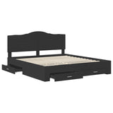 Bed Frame with Headboard Black 200 x 200 cm Engineered Wood 3413563