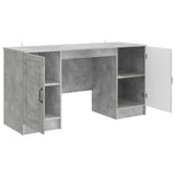 Desk with Door Concrete Grey 142.5 x 50 x 75 cm Engineered Wood 3414642