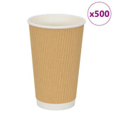 Paper Coffee Cups 500 pcs 16oz 400ml Brown 4102801