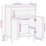 Sideboard with Storage Walnut 60 x 33 x 75 cm Solid Mango Wood 4018249