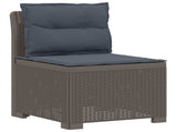 4-Seater Garden Sofa with Cushions Rattan Look PP Light Grey 3443993