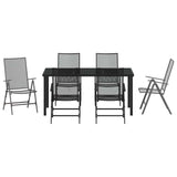 Garden Dining Set 7 pcs Anthracite Powder-Coated Steel 3379293