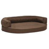Ergonomic Dog Bed Mattress 75x53 cm Linen Look Brown 171302