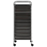 XXL 15-Drawer Mobile Storage Trolley Black Plastic 320407