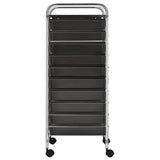 XXL 15-Drawer Mobile Storage Trolley Black Plastic 320407